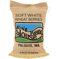 Soft White Wheat Berries | 5 Lbs | Family Farmed In Washington State | 100% Desiccant Free | Non-Gmo Project Verified | 100% Non-Irradiated | Kosher | Field Traced | Burlap Bag
