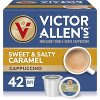 Victor Allen's Coffee Sweet And Salty Caramel Flavored Cappuccino Mix, 42 Count, Single Serve K-Cup Pods For Keurig K-Cup Brewers Brewers (Packaging May Vary)