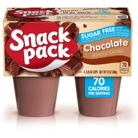 Snack Pack Sugar-Free Chocolate Pudding Cups, 4 Count, 12 Pack