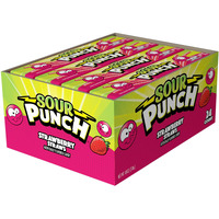 Sour Punch Strawberry Sour Straws 2Oz Tray (Pack Of 24)