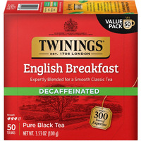 Twinings English Breakfast Tea, Decaffeinated Black Tea - Lively And Refreshing Decaf Tea Bags Individually Wrapped, 50 Count