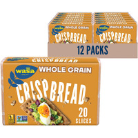 Wasa Whole Grain Crispbread, 9.2 Oz (Pack Of 12), Crackers, Non-Gmo Ingredients, Fat Free, Made With 100% Whole Grains
