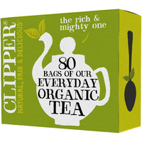 Clipper Organic Fairtrade Everyday - Usda Organic, Non-Gmo, Fair Trade, Sustainable Caffeinated Tea, 1 Pack, 80 Unbleached Tea Bags