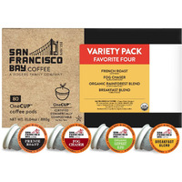 San Francisco Bay Compostable Coffee Pods - Original Variety Pack (80 Ct) K Cup Compatible Including Keurig 2.0, French, Breakfast, Fog, Organic Rainforest