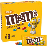 M&M's Full Size Peanut Milk Chocolate Candy Bulk Pack, 1.74 Oz, 48 Ct Box