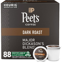 Peet's Coffee, Dark Roast K-Cup Pods For Keurig Brewers - Major Dickason's Blend 88 Count (4 Boxes Of 22)