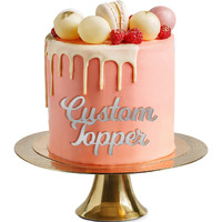 Personalized Cake Topper For Birthday Wedding With Any Text Numbers Mirror Acrylic Cake Toppers Cake Decoration For Birthday Anniversary Baby Shower Graduation (Silver)