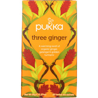 Pukka Organic Herbal Tea Ginger Herbal Teas Three Ginger Tea With Galangal & Turmeric 20 Tea Bags