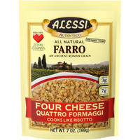 Alessi Autentico, Premium Seasoned Roman Grain Farro, Cooks Like Risotto, Heart Healthy, Easy To Prepare, 7Oz (Four Cheese, Pack Of 6)