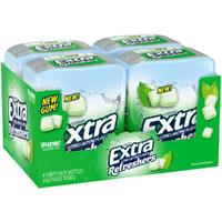 Extra Gum Refreshers Spearmint Sugar Free Chewing Gum, 40 Piece Bottle (Pack Of 4)