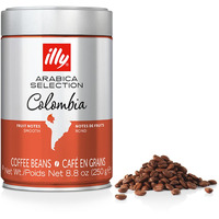 Illy Whole Bean Coffee - Perfectly Roasted Whole Coffee Beans - Colombia Medium Roast - Smooth Taste, Notes Of Fruit - Fruit Notes - 100% Arabica Coffee - No Preservatives - 8.8 Ounce