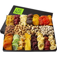 Nut And Dried Fruit Gift Basket - Prime Arrangement Platter - Assorted Nuts And Dried Fruits Holiday Snack Box For Easter, Ramadan, Birthday, Men & Women (19 Variety - Xl)