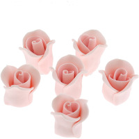 Global Sugar Art Rose Sugar Flowers, Pink Unwired, Very Small, 18 Count By Chef Alan Tetreault
