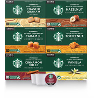Starbucks K-Cup Coffee Pods-Flavored Coffee-Variety Pack For Keurig Brewers-Naturally Flavored-100% Arabica-6 Boxes (60 Pods Total)