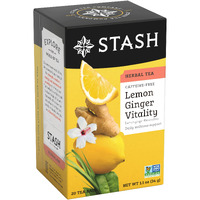 Stash Tea Lemon Ginger Vitality Herbal Tea - Naturally Caffeine Free, Non-Gmo Project Verified Premium Tea With No Artificial Ingredients, 20 Count (Pack Of 6) - 120 Bags Total