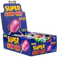 Charms Super Blow Pop Lollipops - Dual Candy And Gum Suckers - Bulk Treats For Kids And Adults - Assorted Flavors, 48 Count
