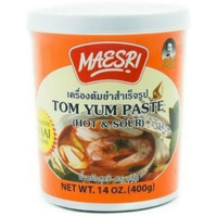 Maesri Tom Yum Paste - Authentic Thai Soup Base - Hot & Sour, 14 Ounce