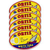 Ortiz Tuna In Olive Oil, 3.95Oz Oval Tin 6 Pack | Superior Canned Tuna In Olive Oil | Ortiz White Tuna In Olive Oil [3.95Oz/112Gr X 6 Tins]