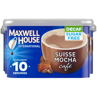 Maxwell House International Suisse Mocha Caf  -Style Decaf Sugar Free Instant Coffee Beverage Mix (4 Ct Pack, 4 Oz Canisters)