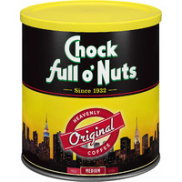 Chock Full Onuts Original Roast, Medium Roast Ground Coffee - Gourmet Coffee Beans - Smooth, Full-Bodied And Rich Coffee (30.5 Oz. Can)