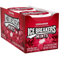 Ice Breakers Cinnamon Sugar Free Breath Mints Tins, 1.5 Oz (8 Count)