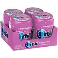 Orbit Bubblemint Sugar Gree Chewing Gum Bulk Pack, 55 Piece Bottle (Pack Of 4)
