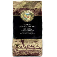 Royal Kona 10% Kona Coffee Blend, Vanilla Macadamia Flavor - Ground, 40 Ounce Bag