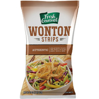 Fresh Gourmet Authentic Wonton Strips | 1 Pound | Low Carb | Crunchy Snack And Salad Topper