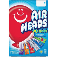 Airheads Candy Bars, Variety Bulk Box, Chewy Full Size Fruit Taffy, Back To School, Halloween, Non Melting, Concessions, Parties, 90 Individually Wrapped Full Size Bars (Packaging May Vary)