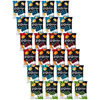 Popchips Potato Chips Variety Pack, Single Serve 0.8 Ounce Bags (Pack Of 24), 4 Flavors: 8 Sea Salt, 8 Bbq, 4 Sour Cream & Onion, 4 Salt & Vinegar