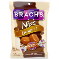 Brach's Nips Caramel Flavored Hard Candy, Individually Wrapped Candies, 3.25 Ounce Bags (Pack Of 12)