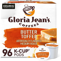 Gloria Jean's Butter Toffee, Keurig Single-Serve K-Cup Pods, Medium Roast Coffee, 96 Count (4 Packs Of 24)