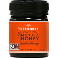 Wedderspoon Raw Premium Manuka Honey Kfactor 16, 8.8 Oz, Unpasteurized, Genuine New Zealand Honey, Multi-Functional, Non-Gmo Superfood