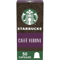 Starbucks By Nespresso Dark Roast Caff Verona Coffee (50-Count Single Serve Capsules, Compatible With Nespresso Original Line System)