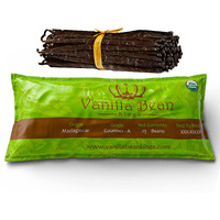 25 Organic Madagascar Vanilla Beans. Whole Grade A Vanilla Pods For Vanilla Extract And Baking