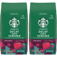 Starbucks Decaf Ground Coffee, Caff Verona, Dark Roast Decaffeinated Ground 100% Arabica Coffee, Notes Of Dark Cocoa & Caramelized Sugar, 12-Ounce Bag (Pack Of 2)