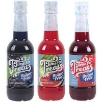 3-Pack Sugar Free Cherry, Blue Raspberry, Watermelon Syrup For Snow Cones, Homemade Sodas, Cocktails, Coffee, Baking And More - Time For Treats 16.9 Fluid Ounce Per Bottle