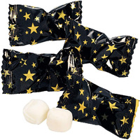 Fun Express Black With Gold Star Butter Mints Candy - 108 Pieces Of Buttermints Candy For Unforgettable Celebrations - 14 Oz Of Sweet Memories, Ideal For Wedding Favors, Rehearsal Dinner Favors