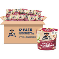 Quaker Instant Oatmeal Instant Oats Express, Apple Cranberry, 1.79 Ounce (Pack Of 12)