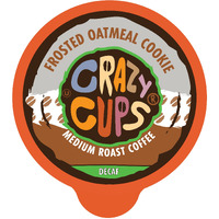 Crazy Cups Flavored Single-Serve Coffee For Keurig K-Cups Machines, Decaf Frosted Oatmeal Cookie, 22 Pods Per Box