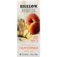 Bigelow Benefits Herbal Tea Ginger Peach, 18 Count (Pack Of 2)