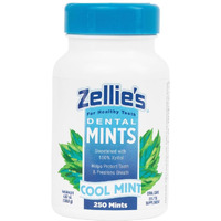 Zellie's | 100% Xylitol Sugar Free Cool Mint Breath Mints | Non-Gmo, Low-Calorie, Gluten Free, Vegan & Kosher Mints (250 Count - Pack Of 1)
