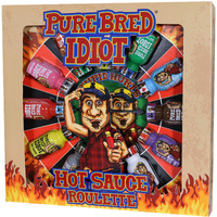 Pure Bred Idiot - Hot Sauce Roulette Game - 12-0.75 Ounce Bottles Hot Sauce Gift Set - Perfect Premium Gourmet Gag Gifts For Men - Spicy Challenge Hot Sauce Sampler