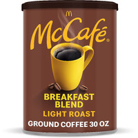 Mccafe Breakfast Blend, Light Roast Ground Coffee, 30 Oz Canister