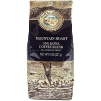 Royal Kona 10% Kona Coffee Blend, Mountain Roast, Ground, 8 Ounce Bag