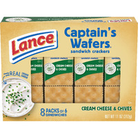 Lance Sandwich Crackers, Captain's Wafers Cream Cheese And Chives, 8 Packs, 6 Sandwiches Each