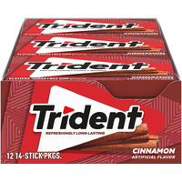 Trident Cinnamon Sugar Free Gum, 12 Packs Of 14 Pieces (168 Total Pieces), 12546011471
