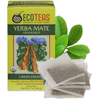 Ecoteas Organic Unsmoked Yerba Mate Tea Bags - 24 Count, 1.7 Oz - Organic Detox Tea - Hi Caf Tea - Clean Yerba Mate Energy Burst - Ecoteas Yerba Mate