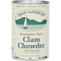 Bar Harbor Manhattan Clam Chowder - Premium Seafood Delight, Gluten-Free, Authentic New England Flavor - Ideal For Hearty Meals - 15 Oz Can (Pack Of 6)