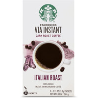 Starbucks Via Instant Coffee Dark Roast Packets - Italian Roast - 1 Box (8 Packets)
